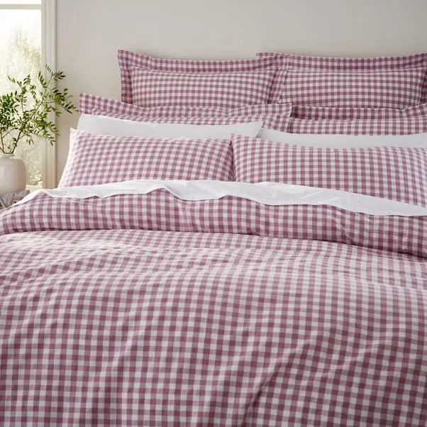 Orchid Portloe Woven Gingham Duvet Cover & Pillowcase Set - Image 4