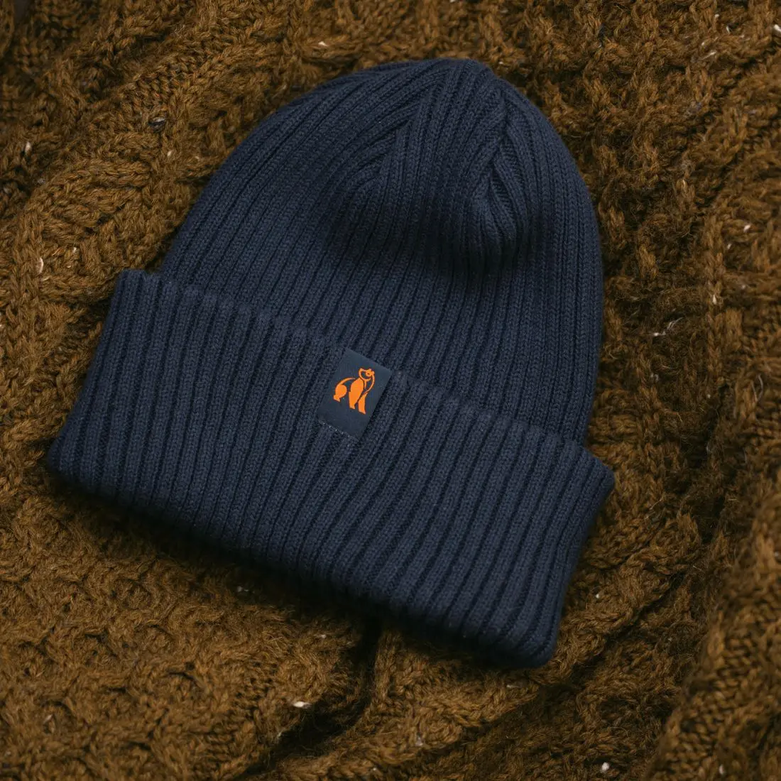 Organic Cotton Beanie - Navy - Image 4