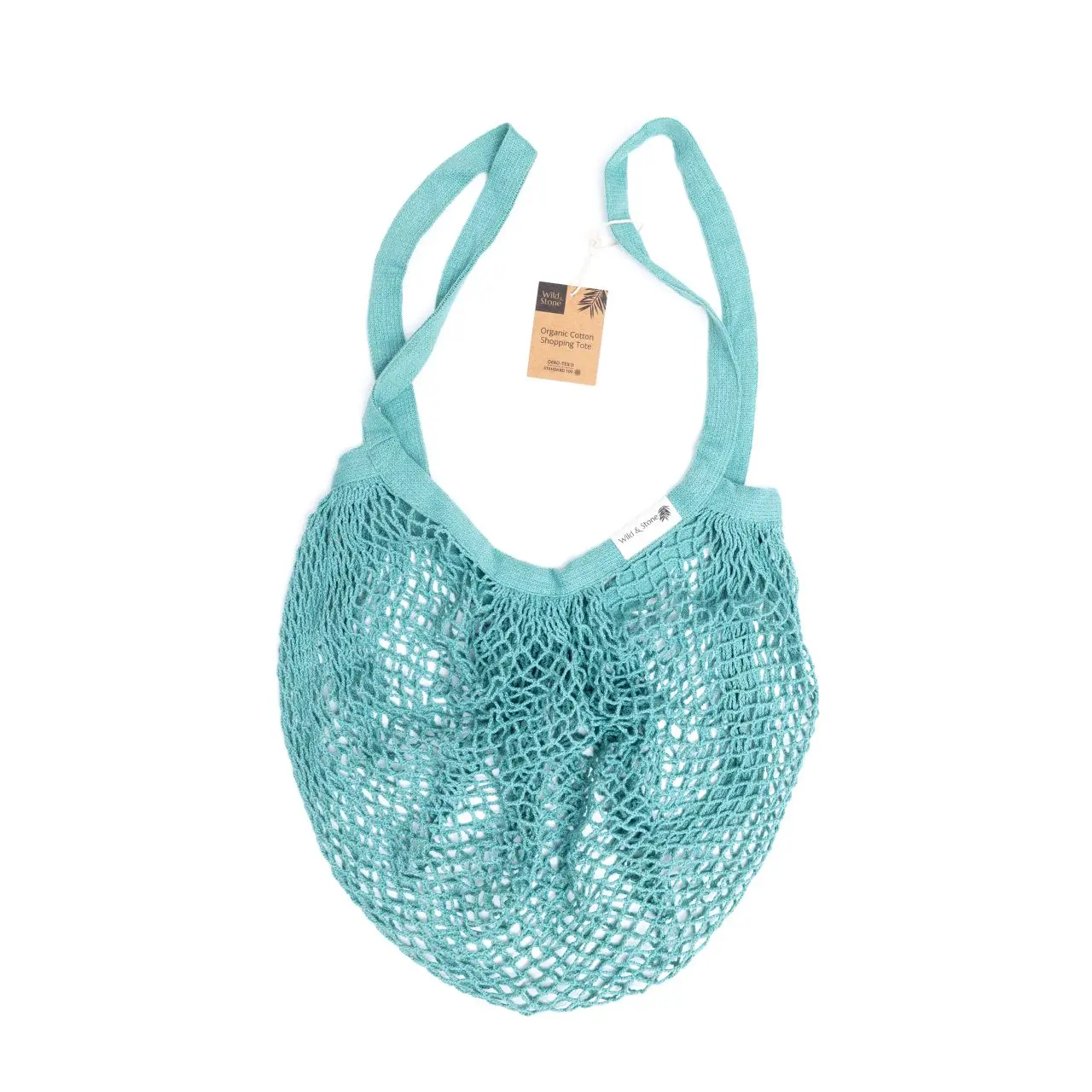 Organic Cotton Blue Crochet Tote Bag - Image 4