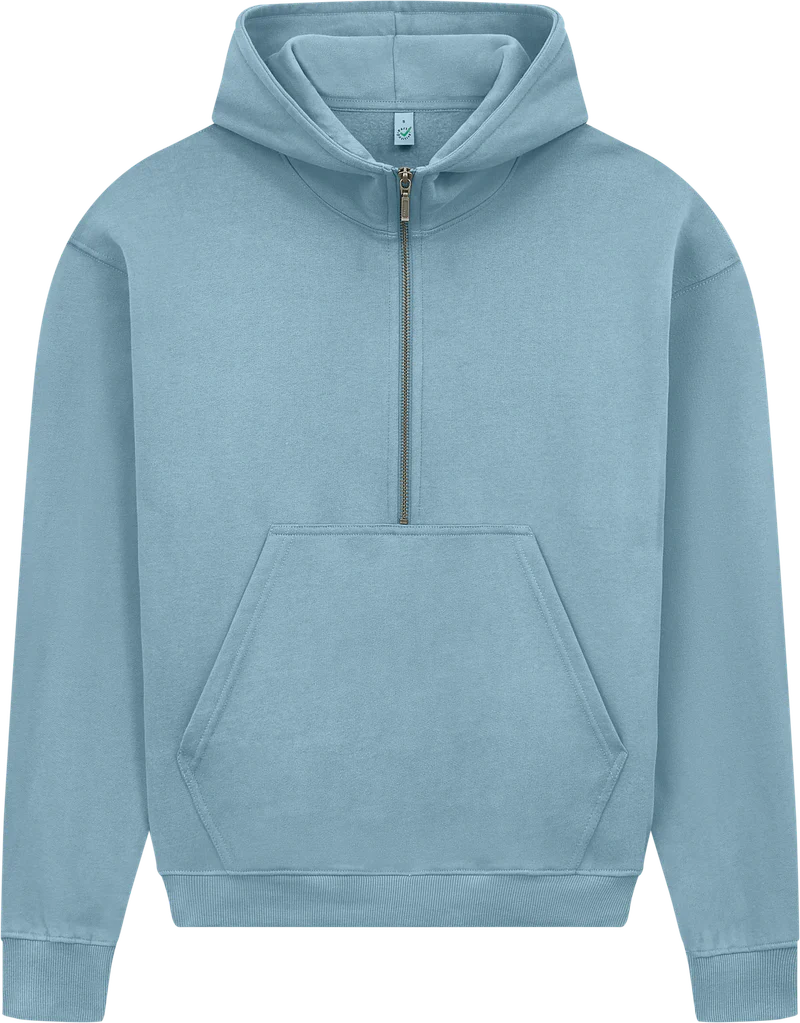 Organic Half Zip Hoodie: Womens - Image 3