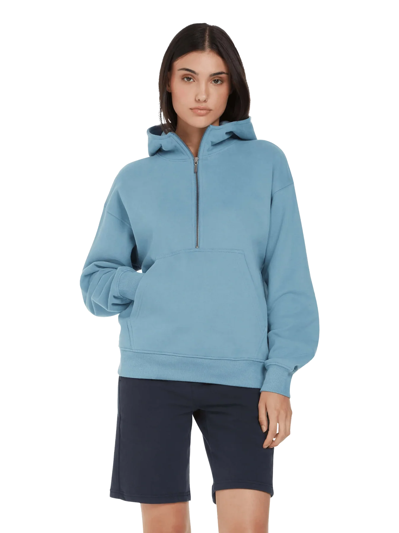 Organic Half Zip Hoodie: Womens - Image 4