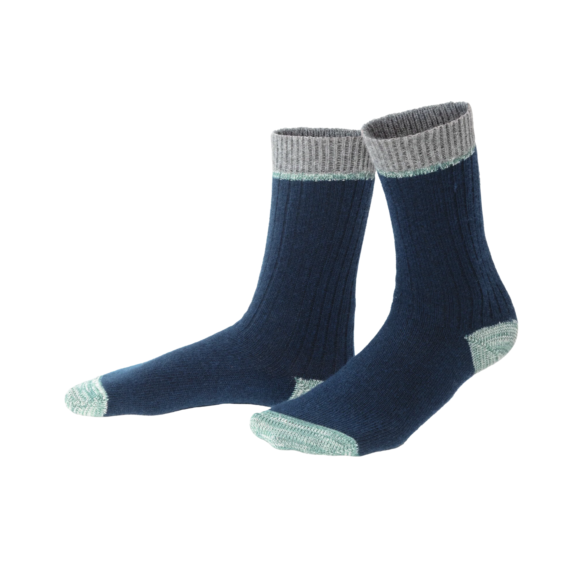 Organic Wool & Cotton Socks Two Tone - Image 2