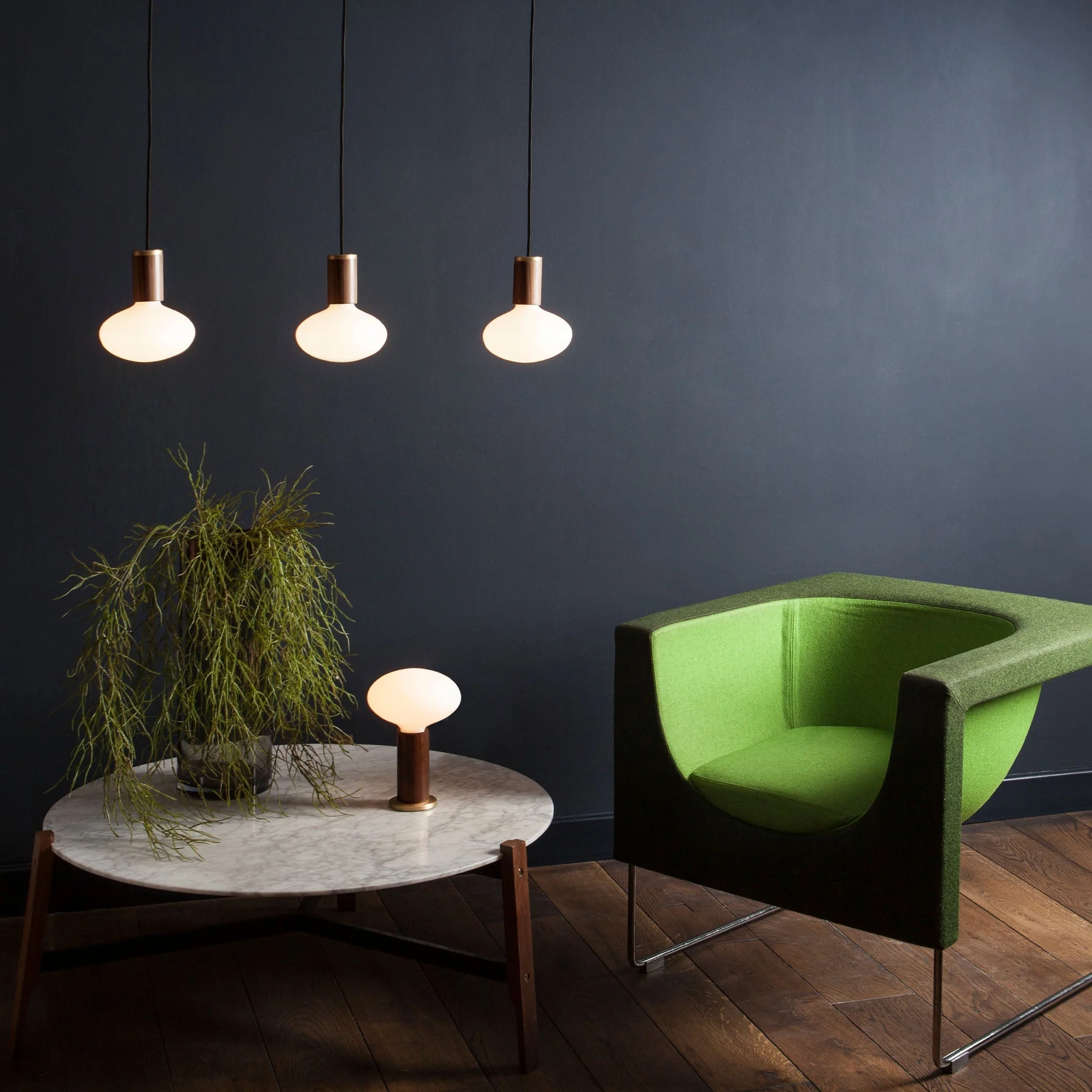 Oval Dim-to-Warm Pendant Light in Graphite - Image 3