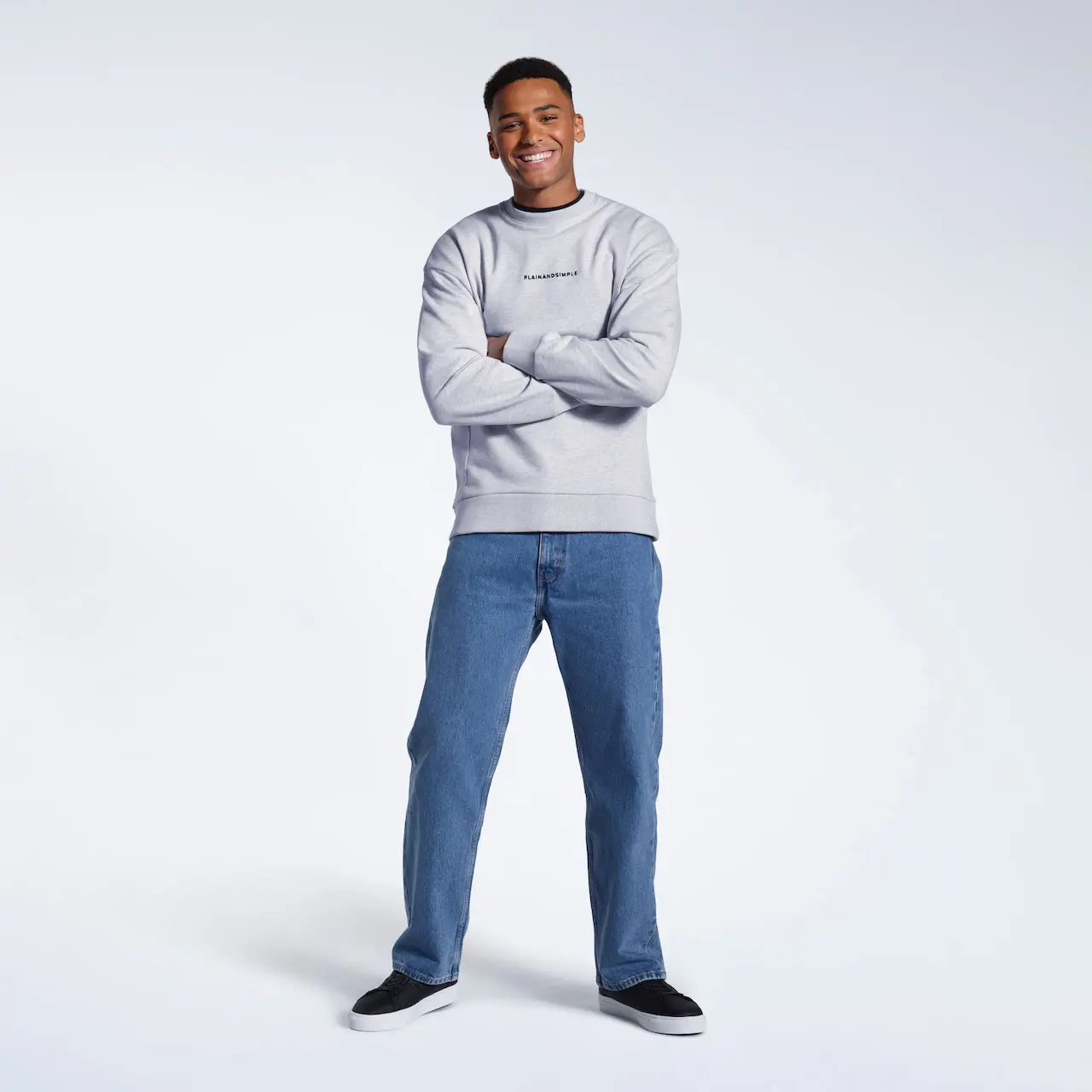 Oversized Heavyweight Mens Organic Logo Sweatshirt - Image 17