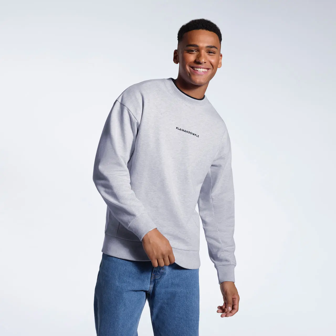Oversized Heavyweight Mens Organic Logo Sweatshirt - Image 18