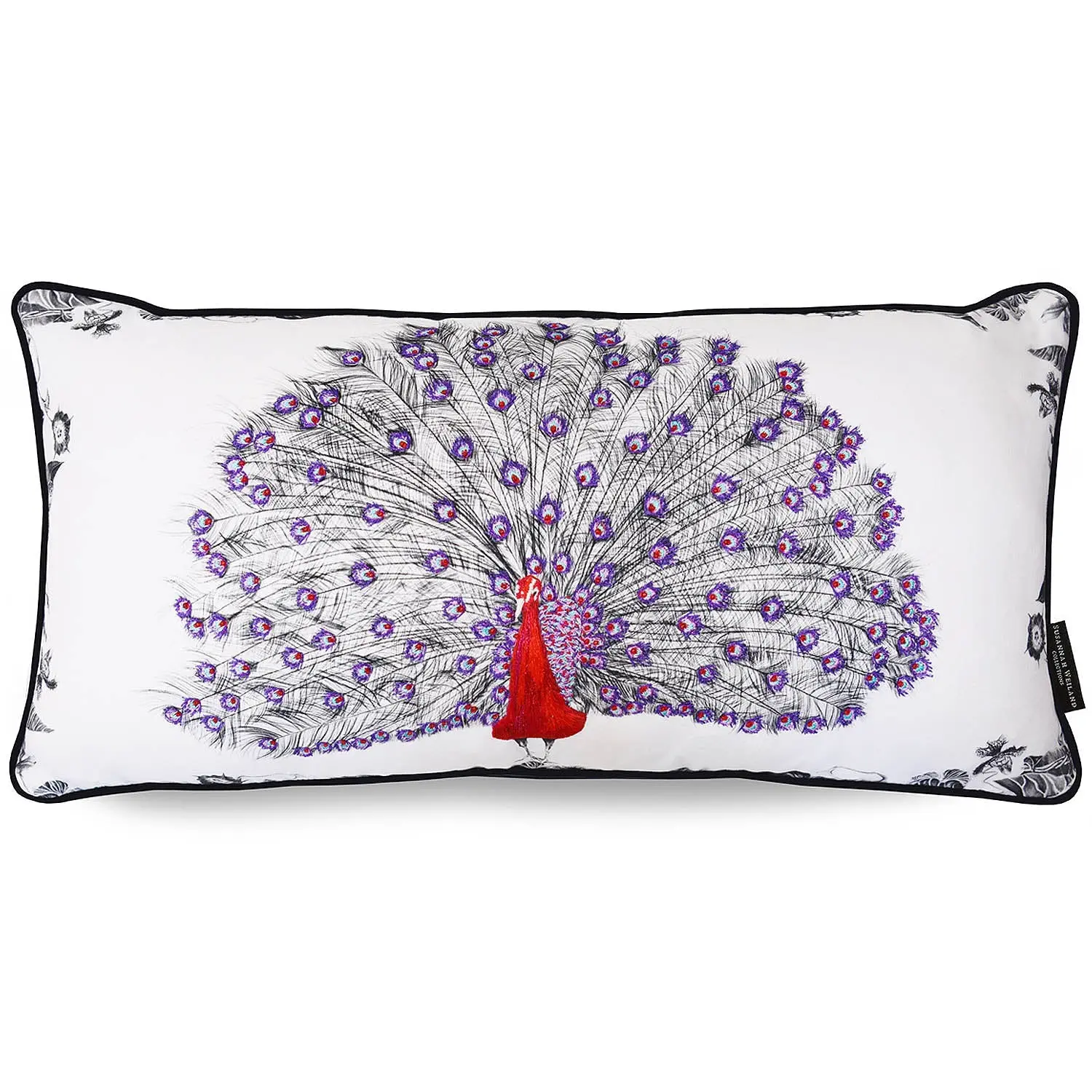 Peacock Hand Embroidered Cushion - Pascal