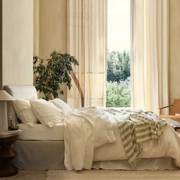 Pearl Linen Blend Duvet Cover - Image 4
