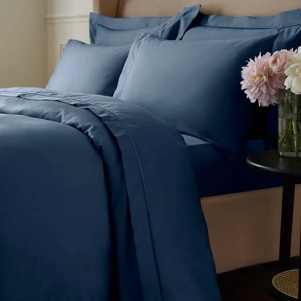 Petrol Blue Dorma Egyptian Cotton Sateen 1000 Thread Count Standard Pillowcase - Image 3