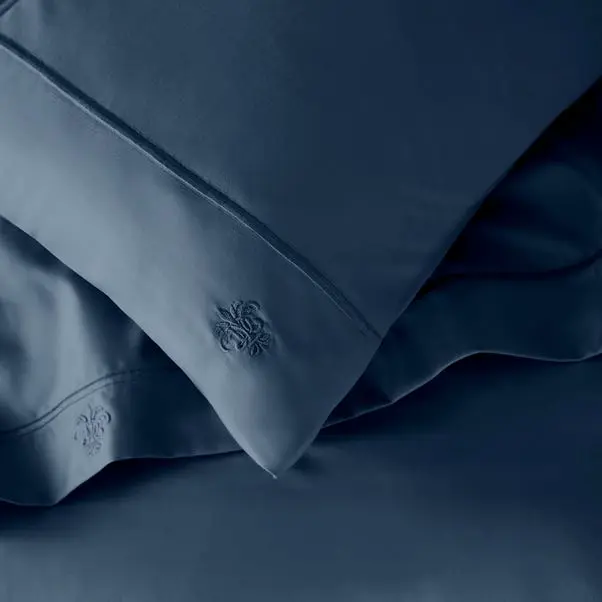 Petrol Blue Dorma Egyptian Cotton Sateen 1000 Thread Count Standard Pillowcase - Image 4