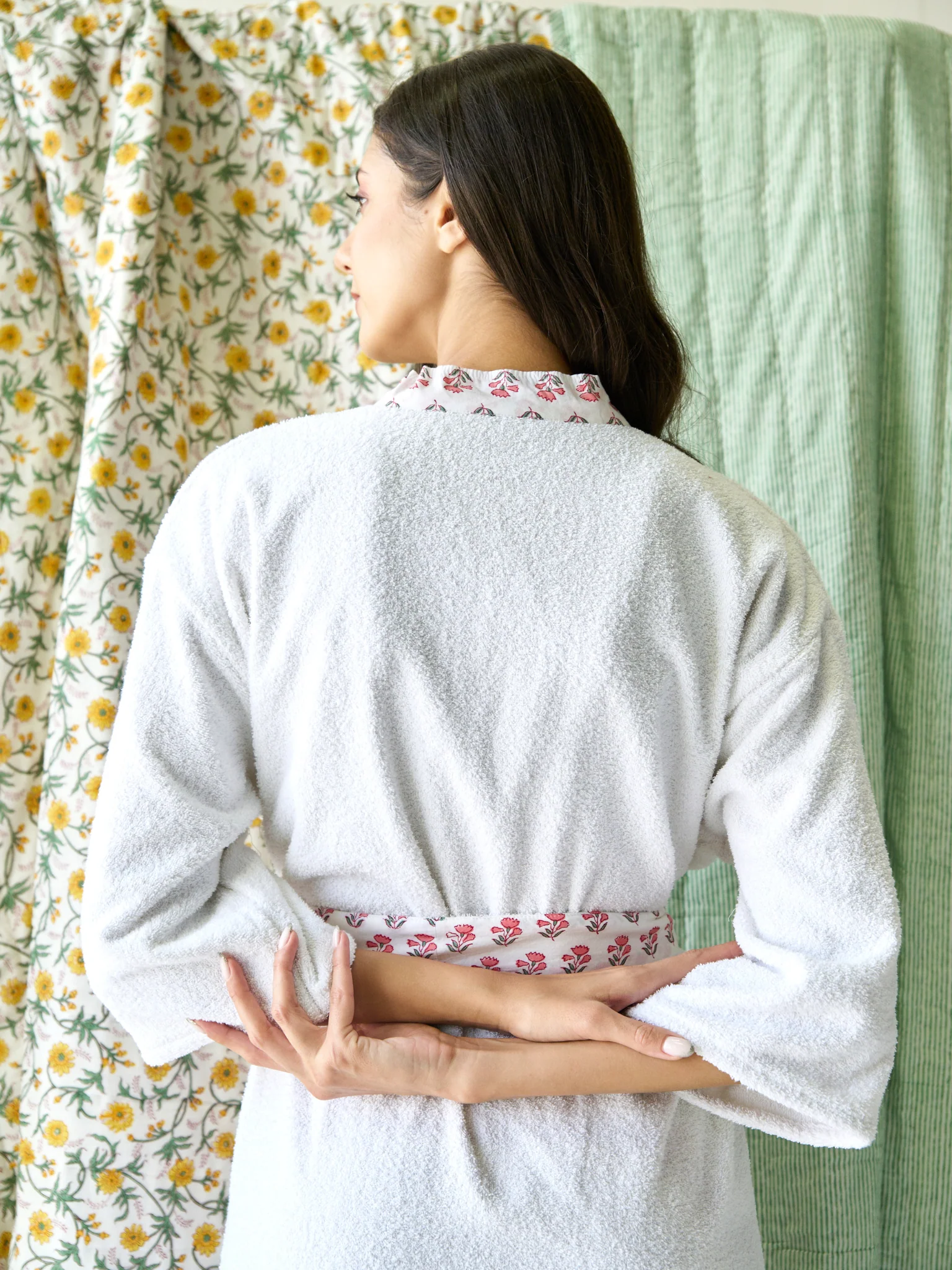 Pink Floral Towel Dressing Gown - Image 4