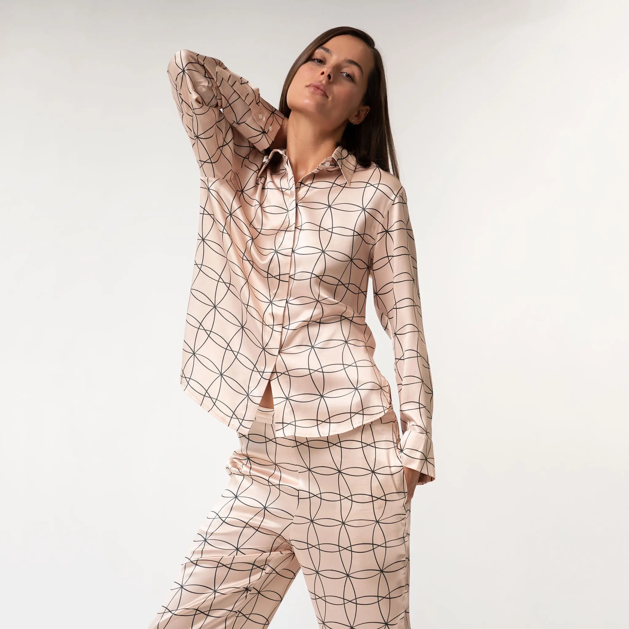 Pink Neo Geo Silk Shirt - Image 2