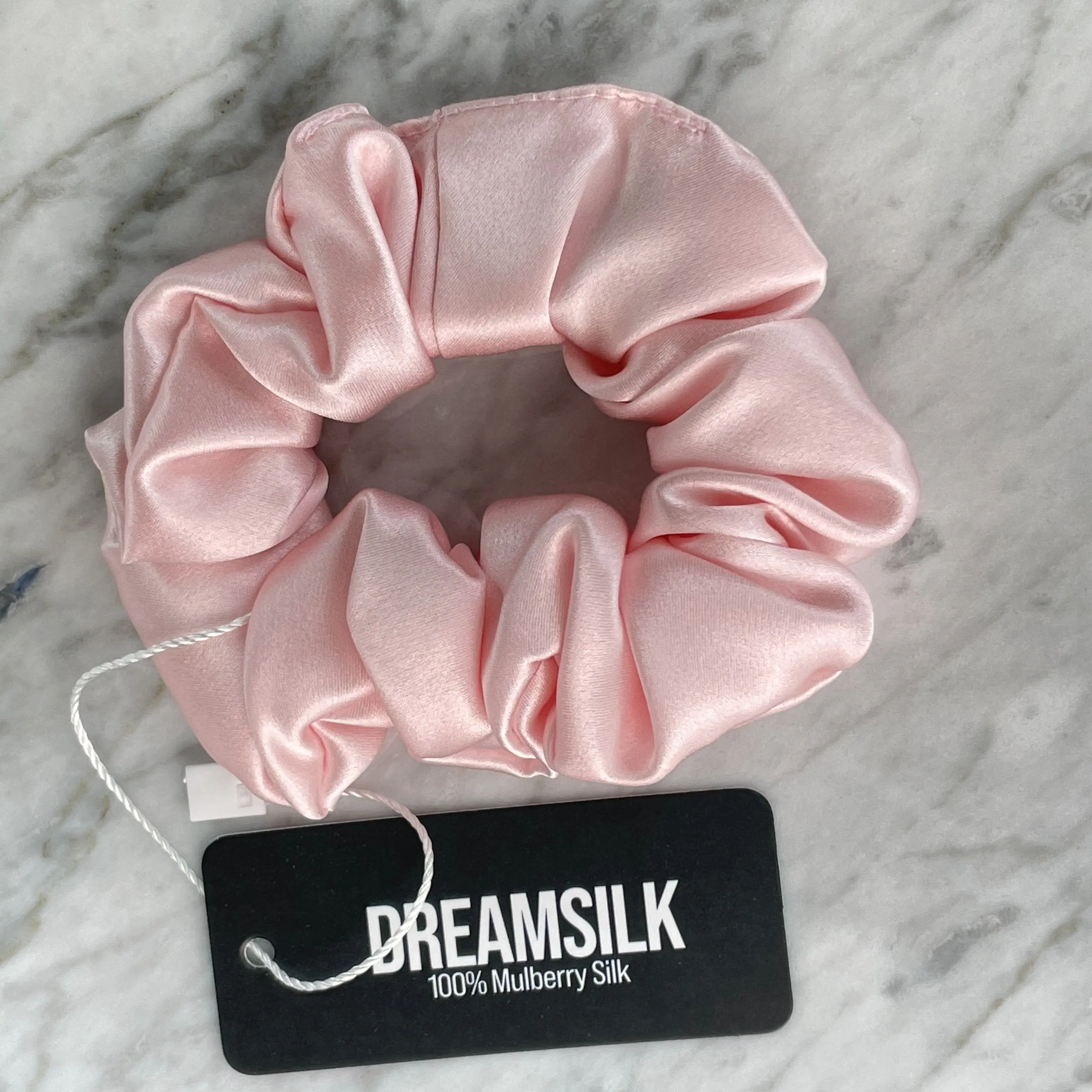 Pink Silk Scrunchie - Regular - Image 4