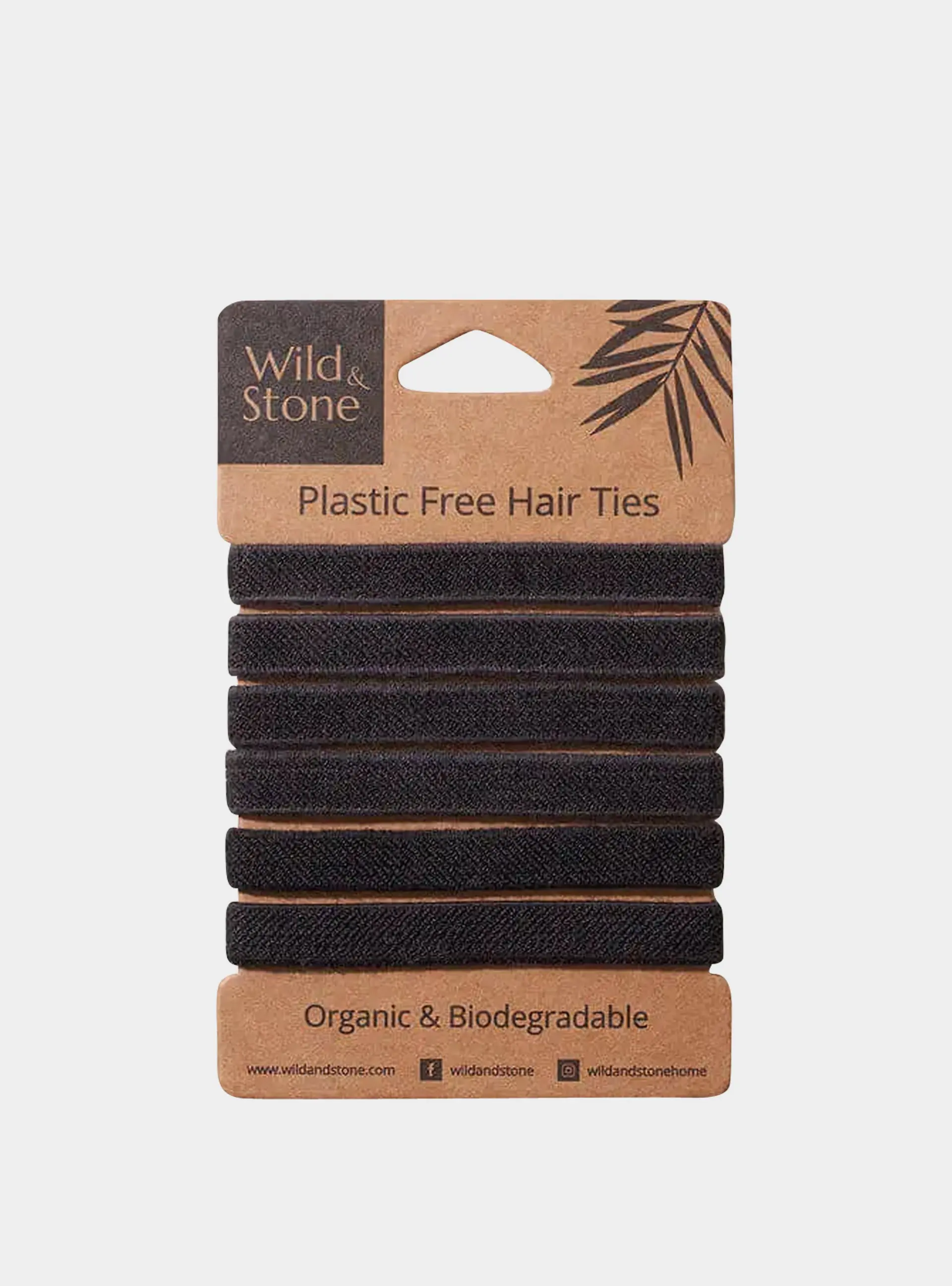 Plastic Free Hair Ties - 6 Pack - Black