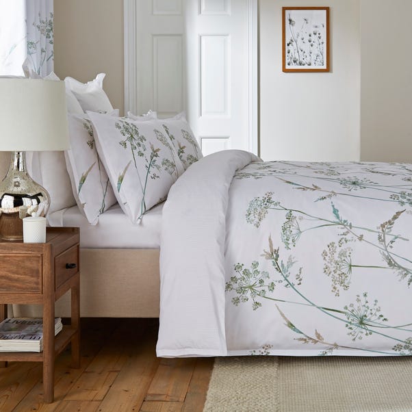Powder Green Dorma Purity Meadow 100% Cotton Duvet Cover and Pillowcase Set - Image 4