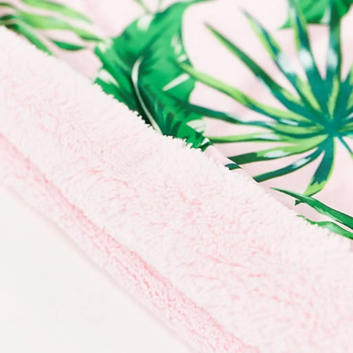 Quick Dry Satin Hair Towel Turban - Palm Print - Image 4