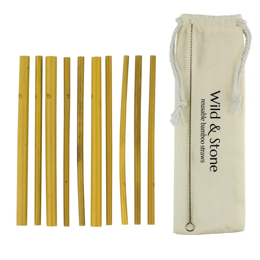 Reusable Bamboo Drinking Straws - 10 Pack - Image 4