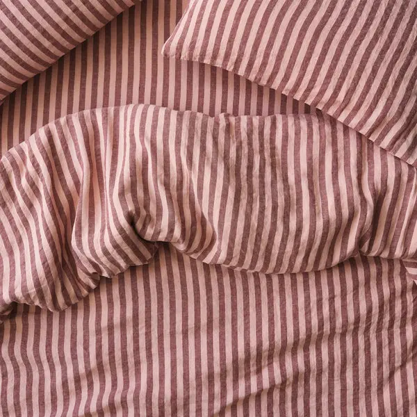 Rhubarb & Rose Pembroke Stripe Linen Blend Duvet Cover - Image 3