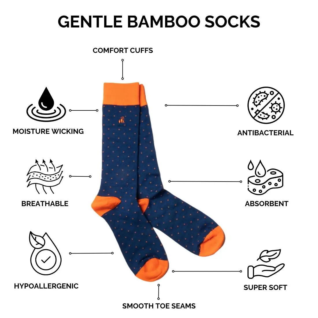 Rugby Ball Bamboo Socks (Comfort Cuff) - Image 4