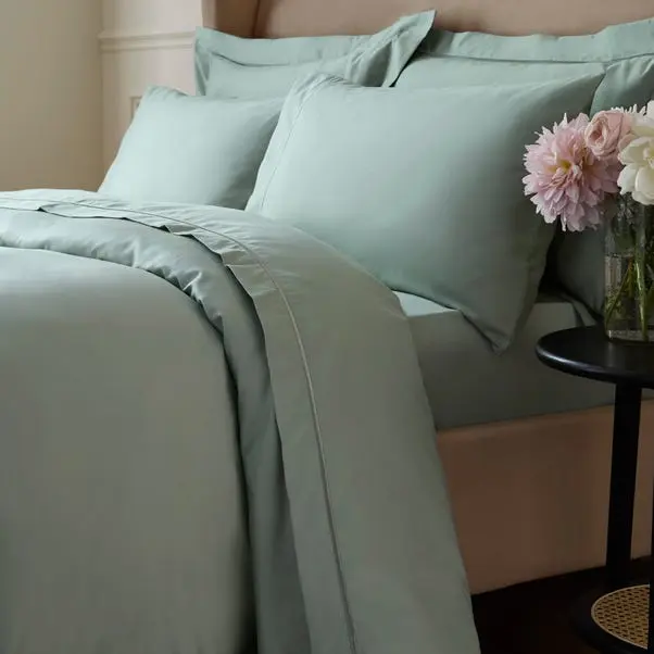 Sage Green Dorma Egyptian Cotton Sateen 1000 Thread Count Standard Pillowcase - Image 3