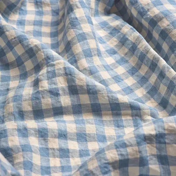 Sage Green Gingham Linen Blend Duvet Cover - Image 20