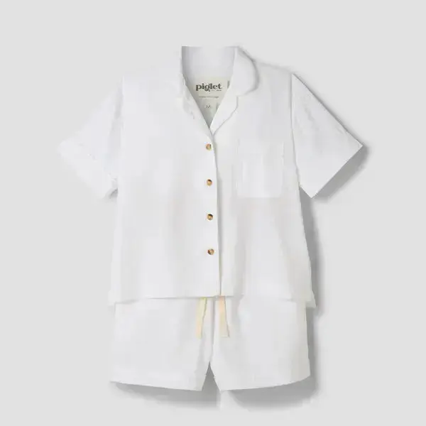 Elderberry Linen Blend Women's Pyjama Shorts Set - Image 10