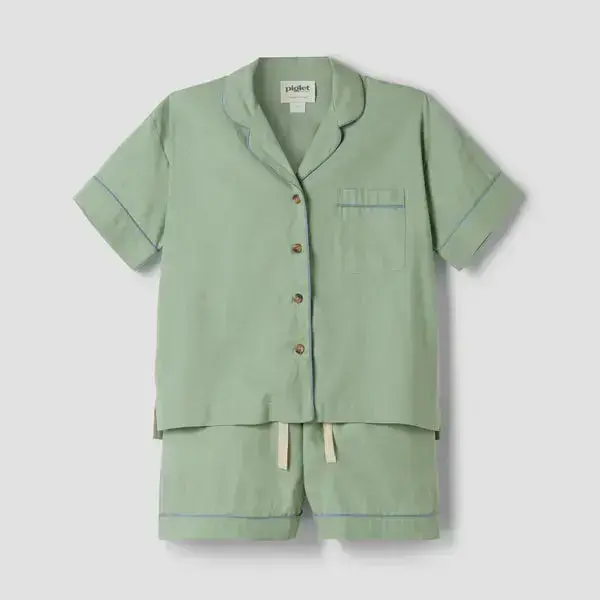 Elderberry Linen Blend Women's Pyjama Shorts Set - Image 15