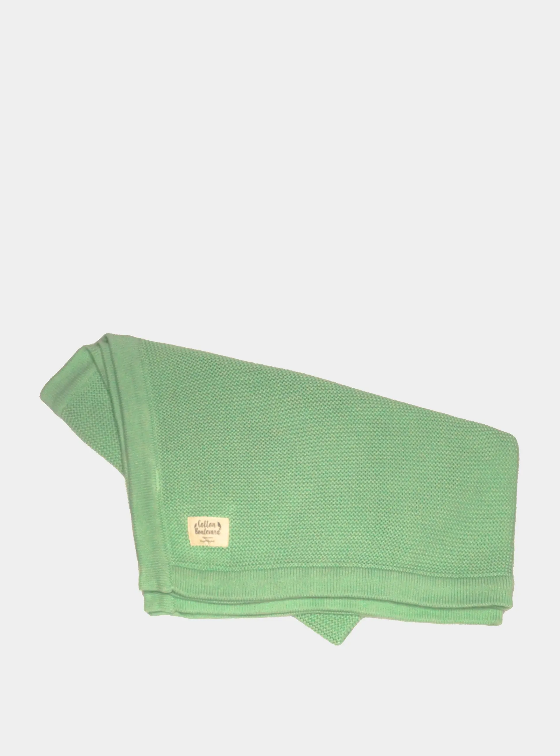 Sage Green Organic Cotton Knitted Blanket – 100 X 80cm