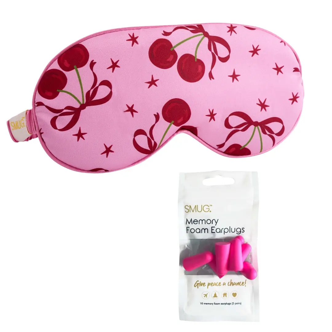 Pink Cherries Satin Sleep Mask - Image 5
