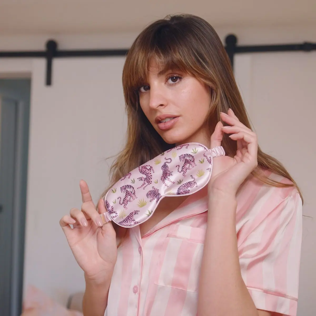 Pink Tiger Satin Sleep Mask - Image 3