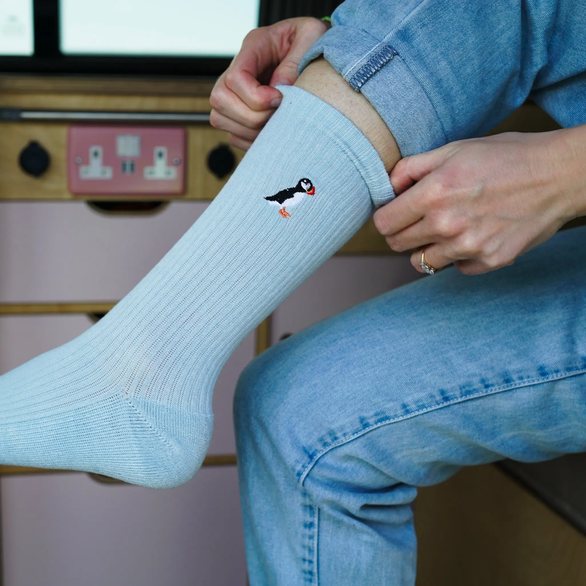 Save the Puffin Ribbed Bamboo Socks - Image 4