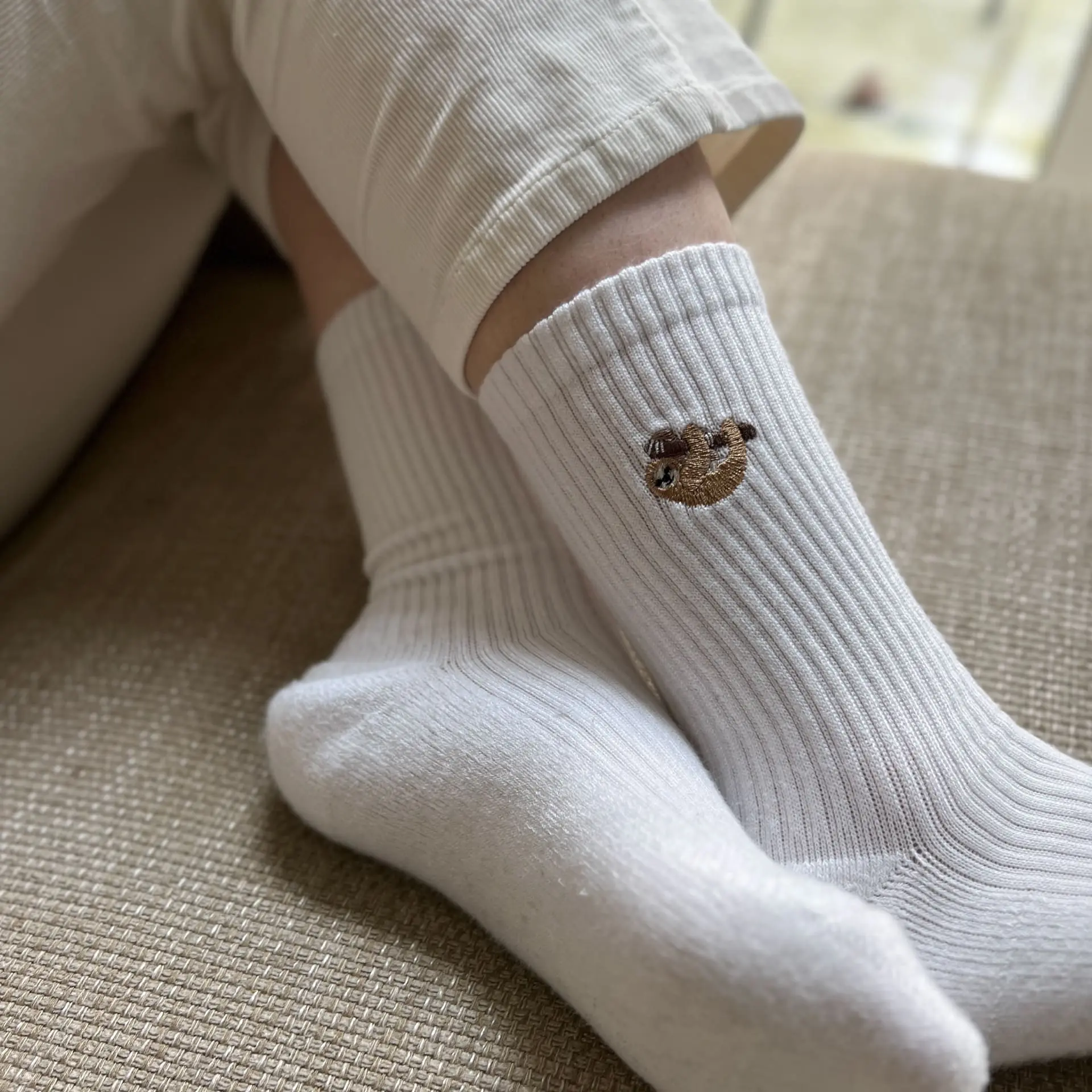 Save the Sloths Ribbed Bamboo Socks - Image 3