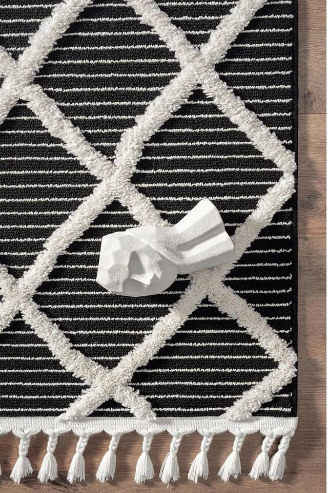 Scandi Indoor Rug Anthracite & White - Image 5
