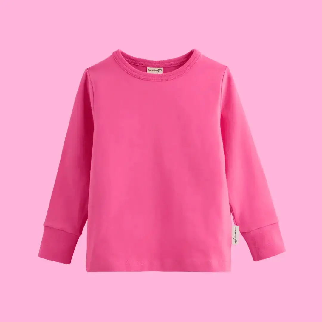 Bubblegum Pink Kids Organic Long Sleeve Top