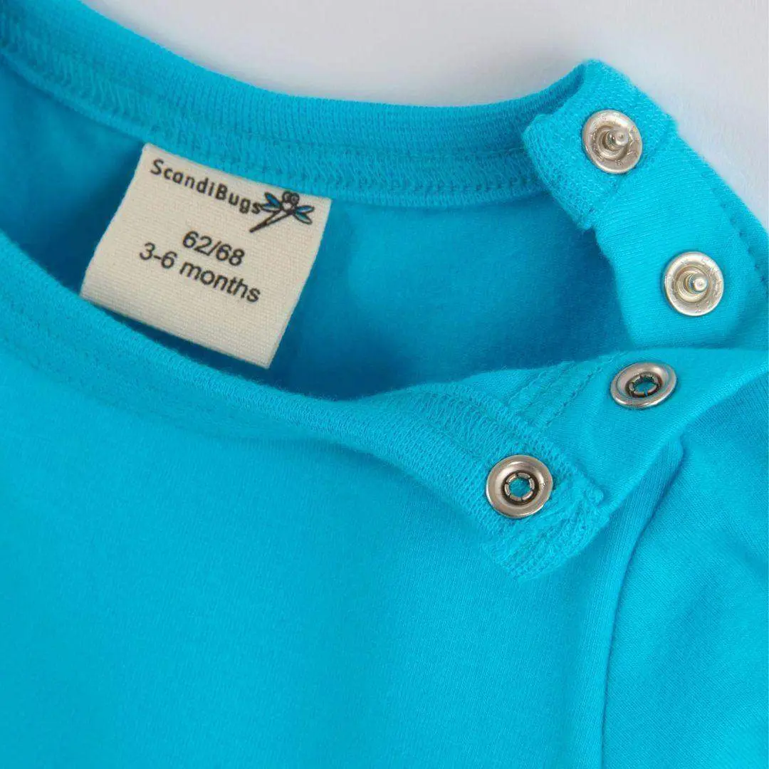 Tempting Turquoise Kids Organic Long Sleeve Vest - Image 5