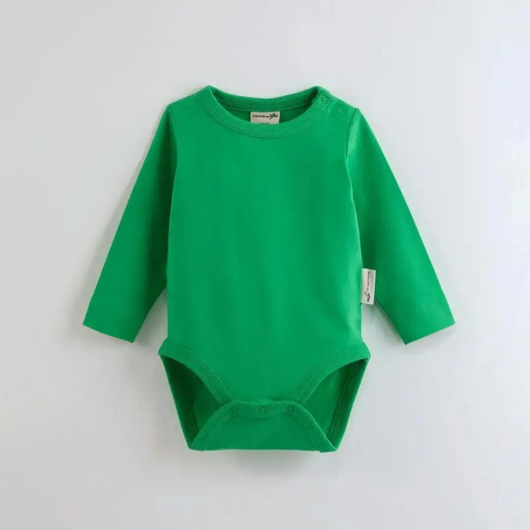 Tropical Green Kids Organic Long Sleeve Vest - Image 3