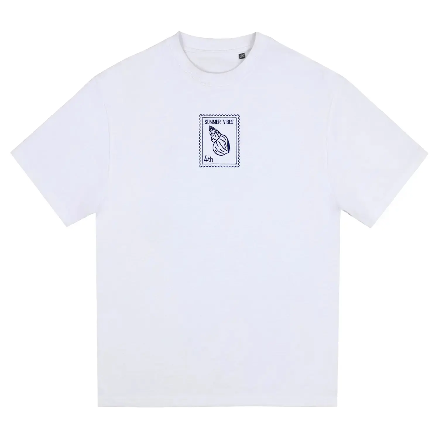 Sea Snail - Summer Vibes 4th - Unisex Oversized T-Shirt - White - Image 3