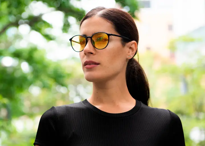 Shiny Black Carson Amber Anti blue light glasses for Men & Women - Image 5
