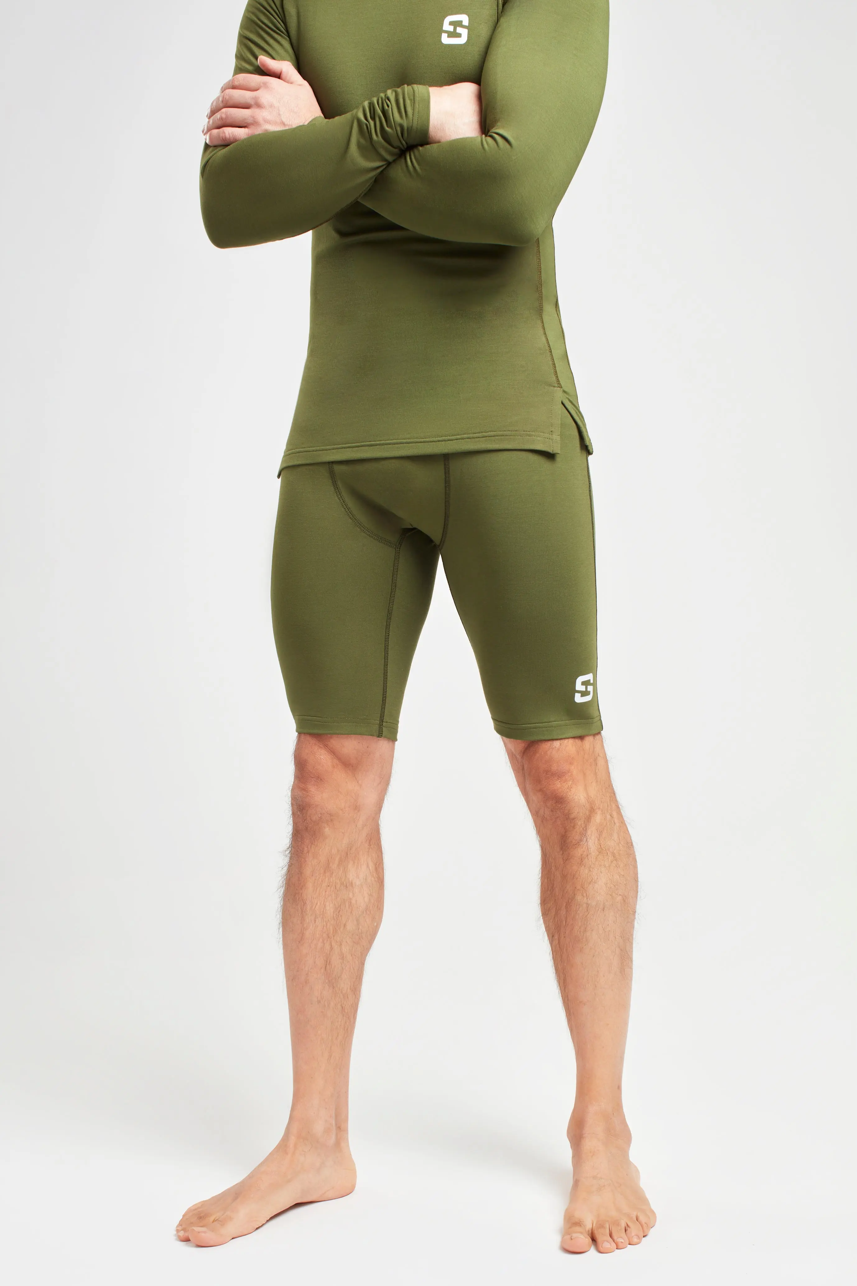 Earth Khaki Mens Gym Shorts - Image 2