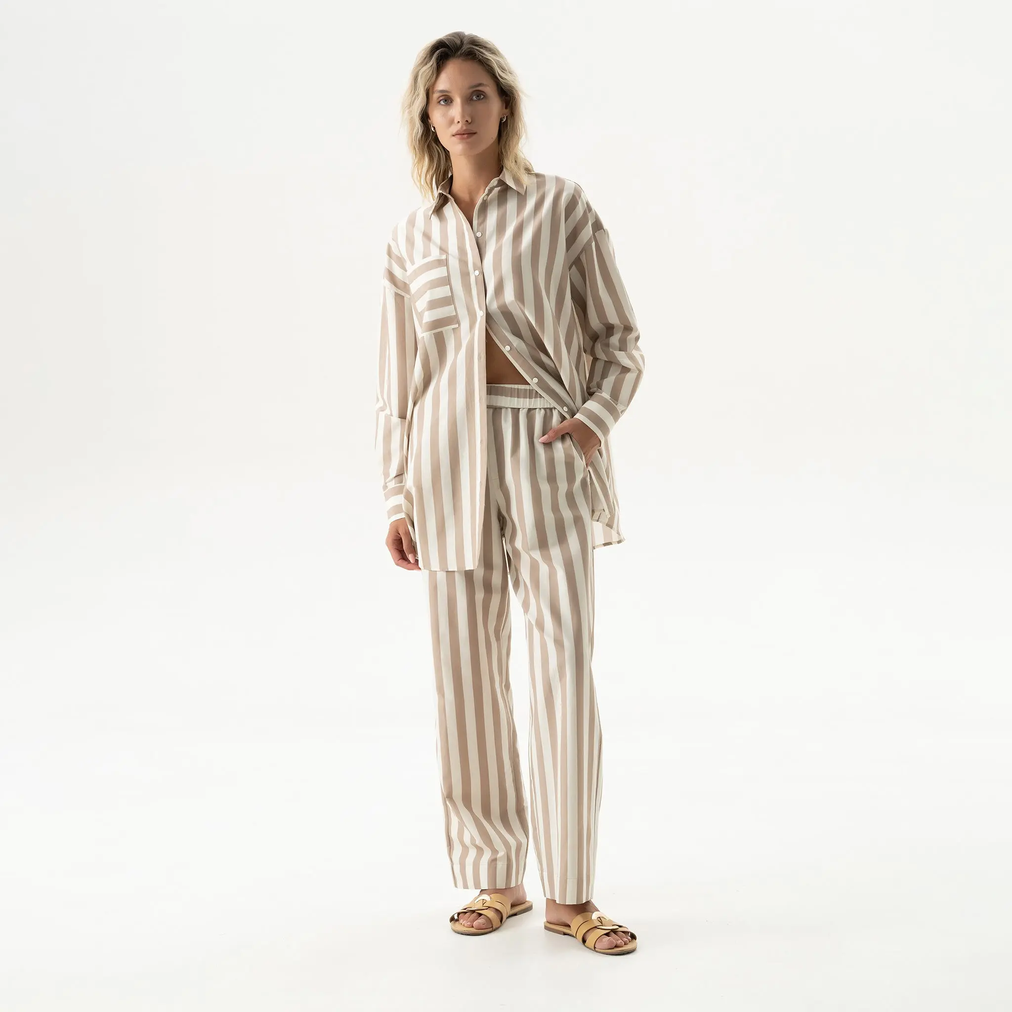 Silk Cotton Pants Oat Milk - Image 3