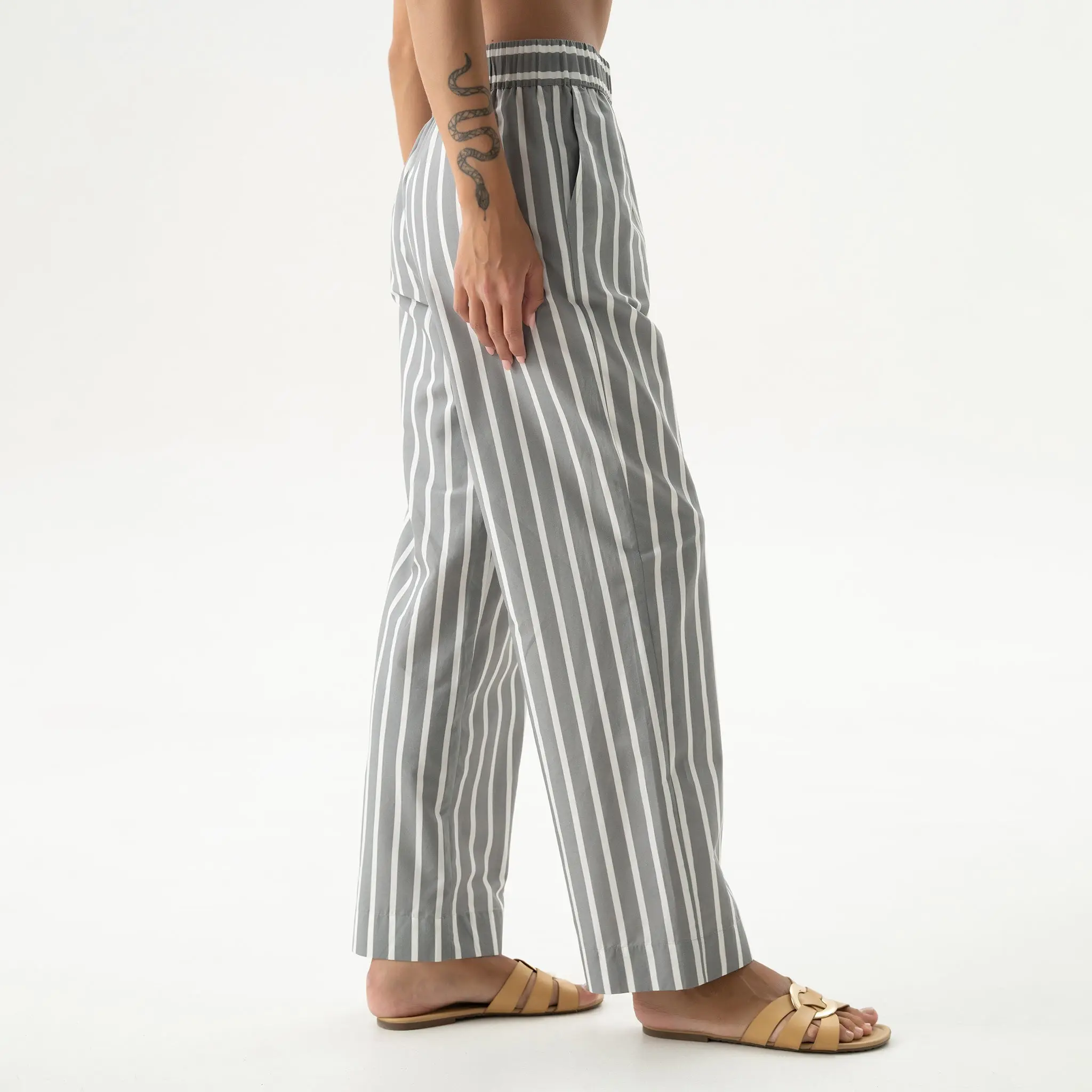 Silk Cotton Pants Quiet Gray - Image 7