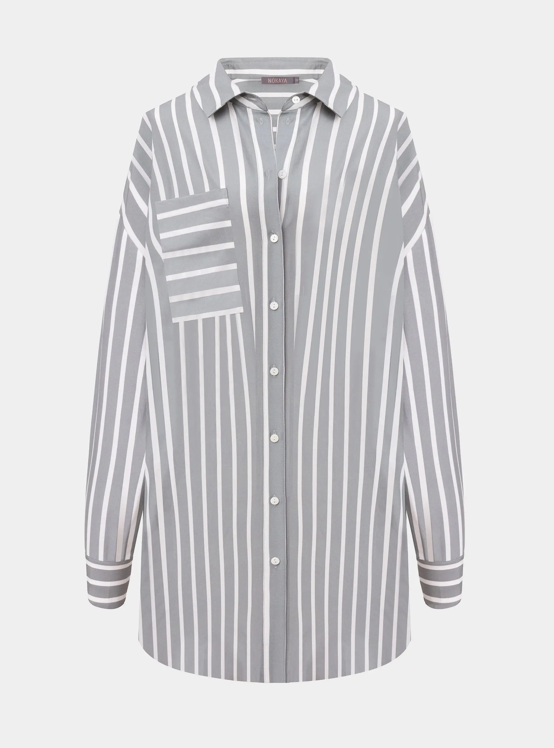 Silk Cotton Shirt Quiet Gray