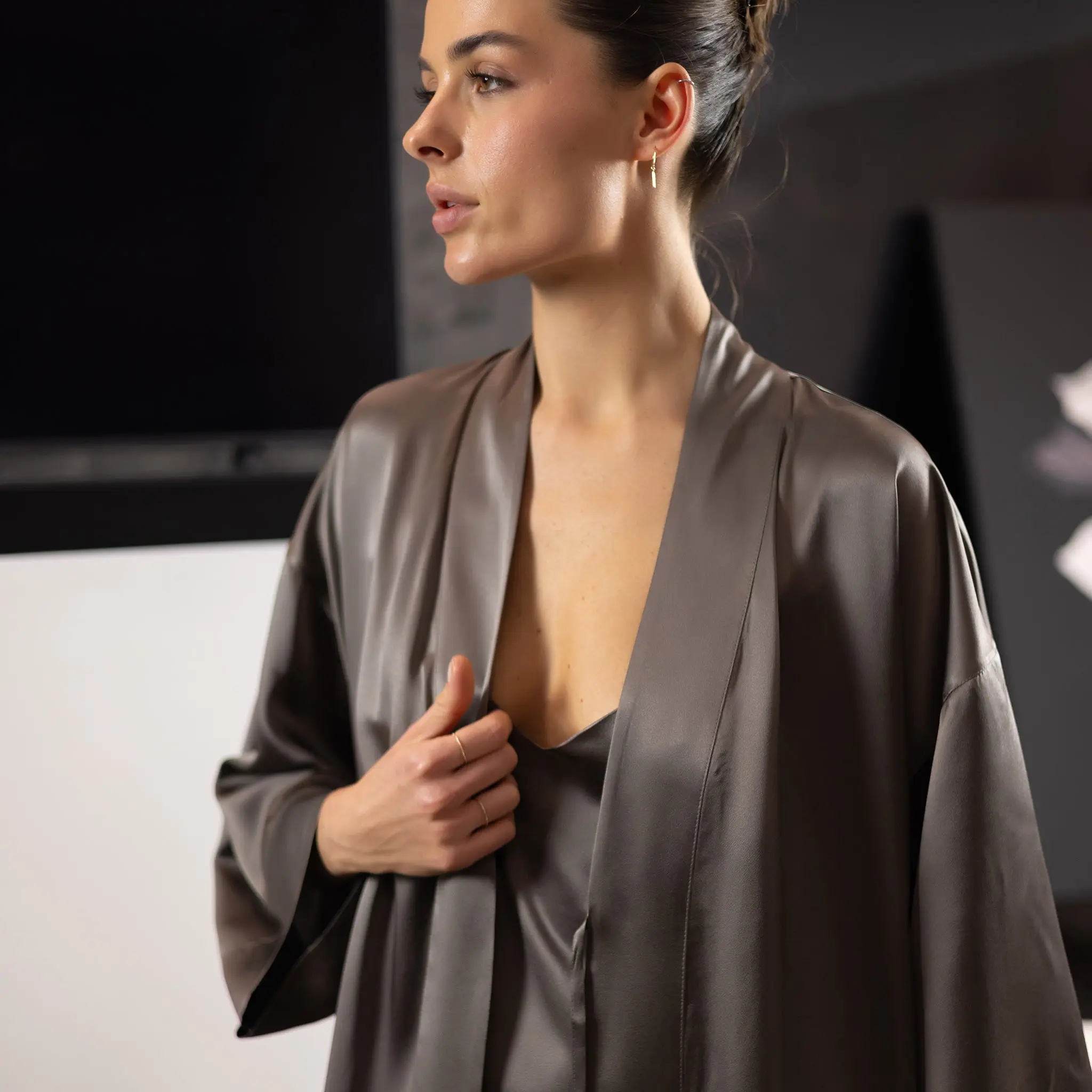 Silk Long Kimono-style Robe The Lady - Image 13