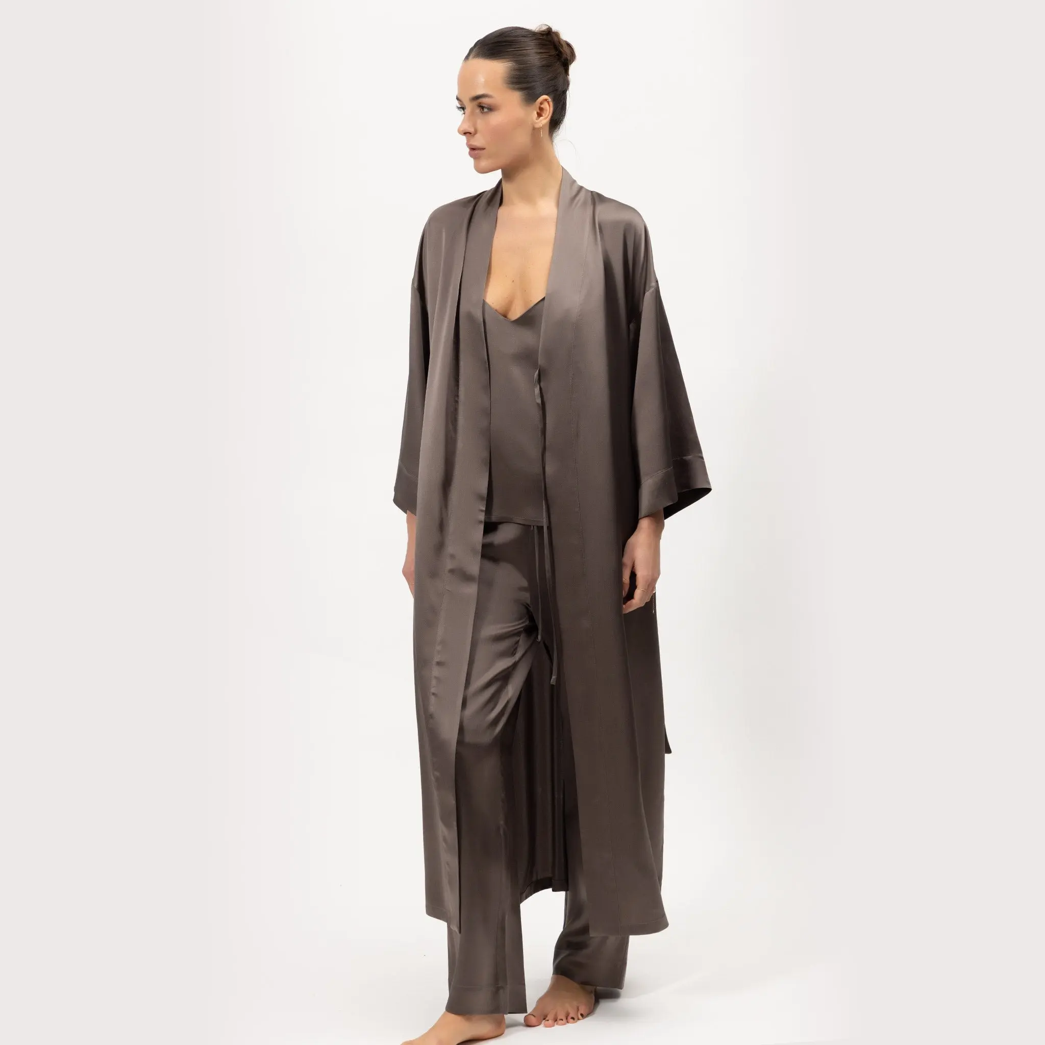 Silk Long Kimono-style Robe The Lady - Image 3