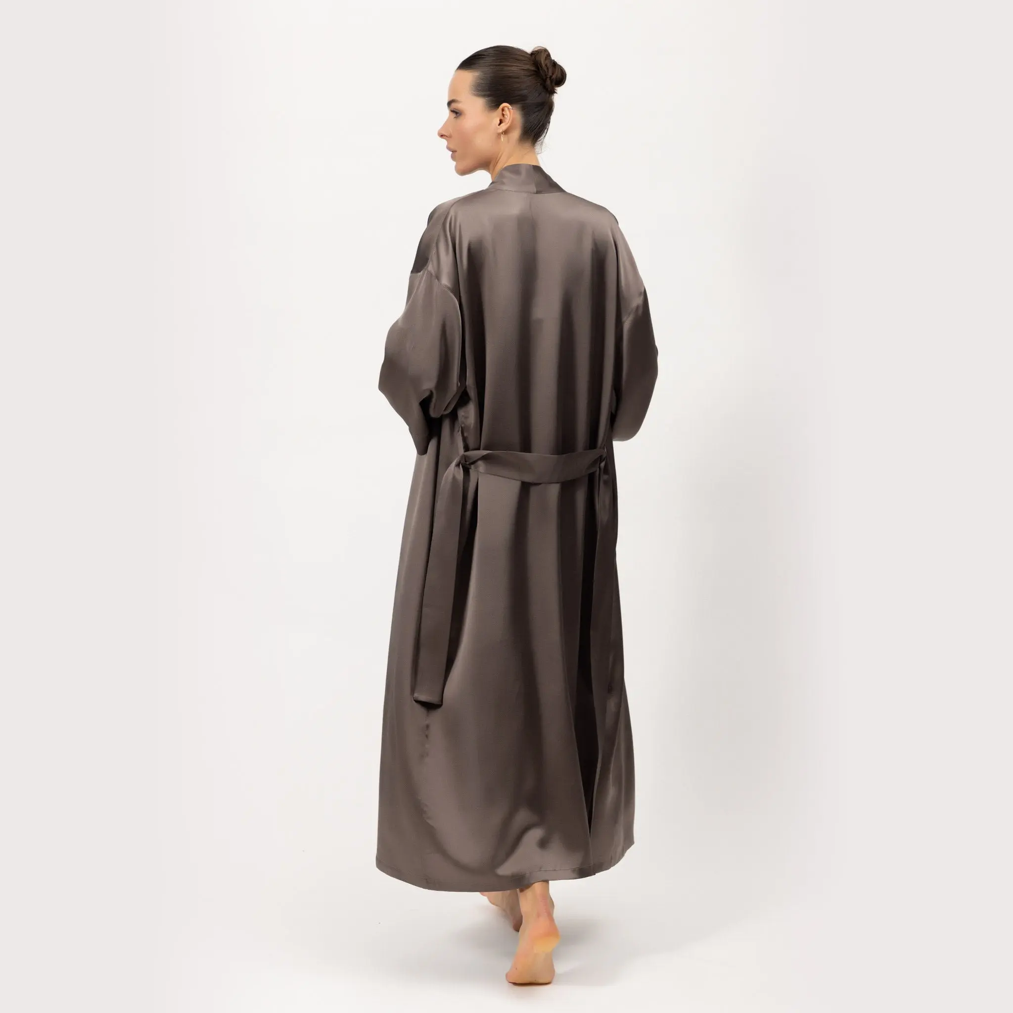 Silk Long Kimono-style Robe The Lady - Image 4