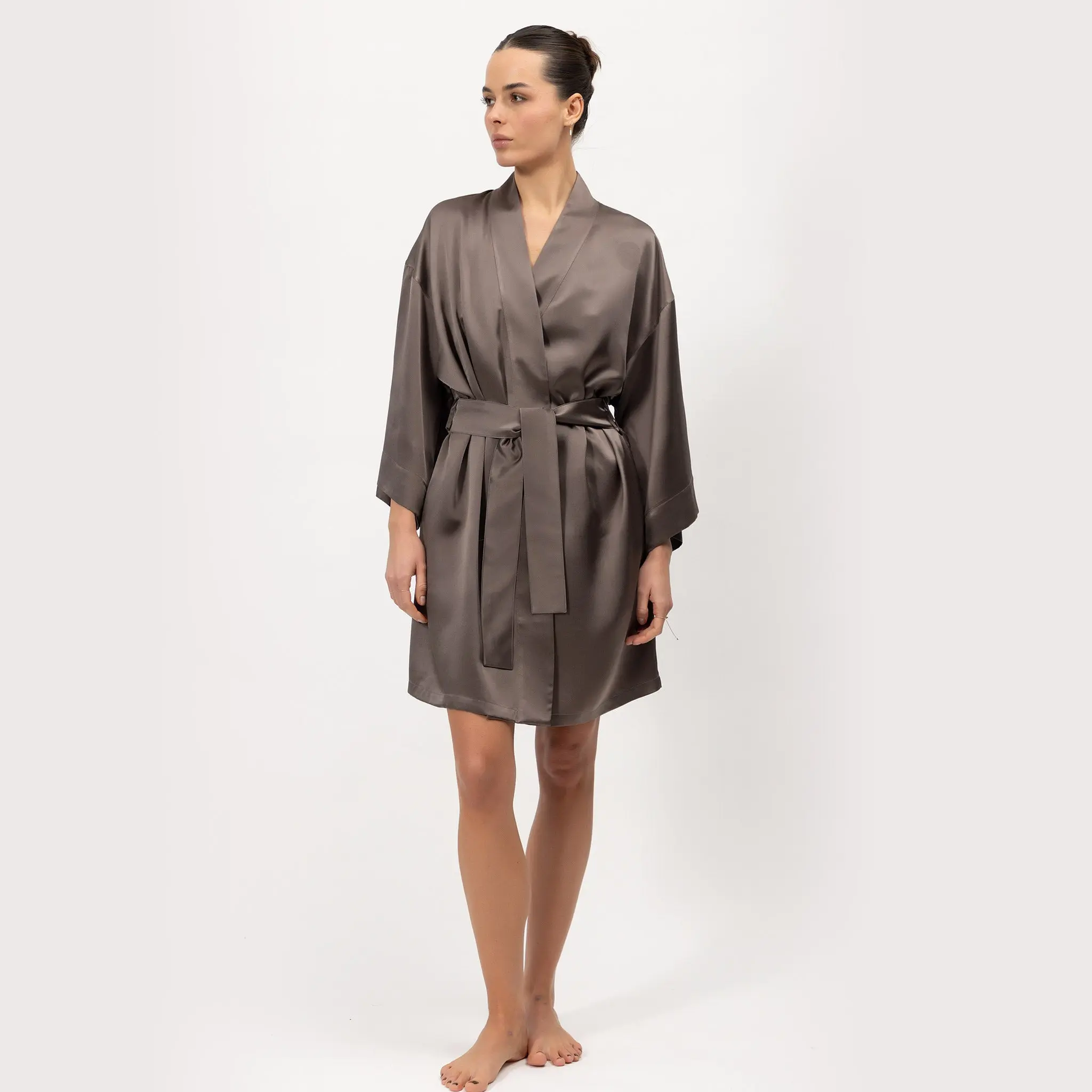 Silk Short Kimono-style Robe The Lady - Image 2