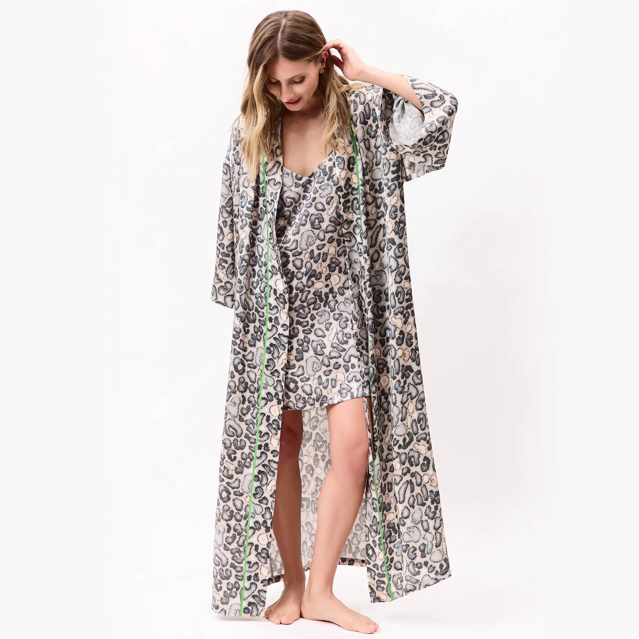 Silk Slip Dress Animal Print - Image 2