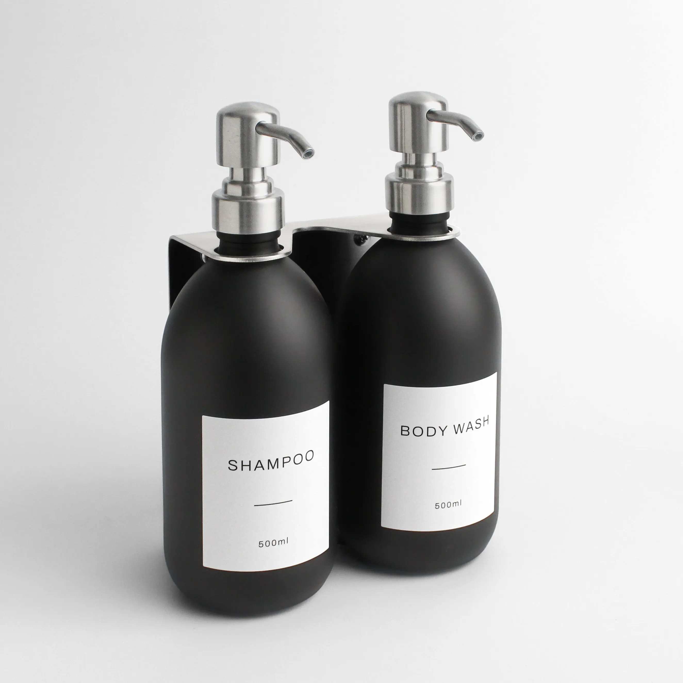 Silver Wall Bracket & Matte Black Dispenser Set - Image 4
