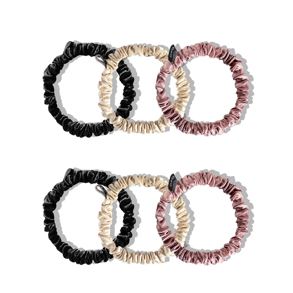 Skinny Scrunchie Set - Rose, Dusty, Black - Image 2