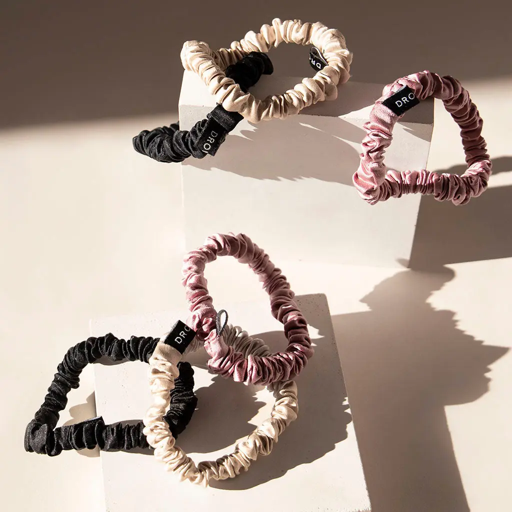 Skinny Scrunchie Set - Rose, Dusty, Black - Image 4