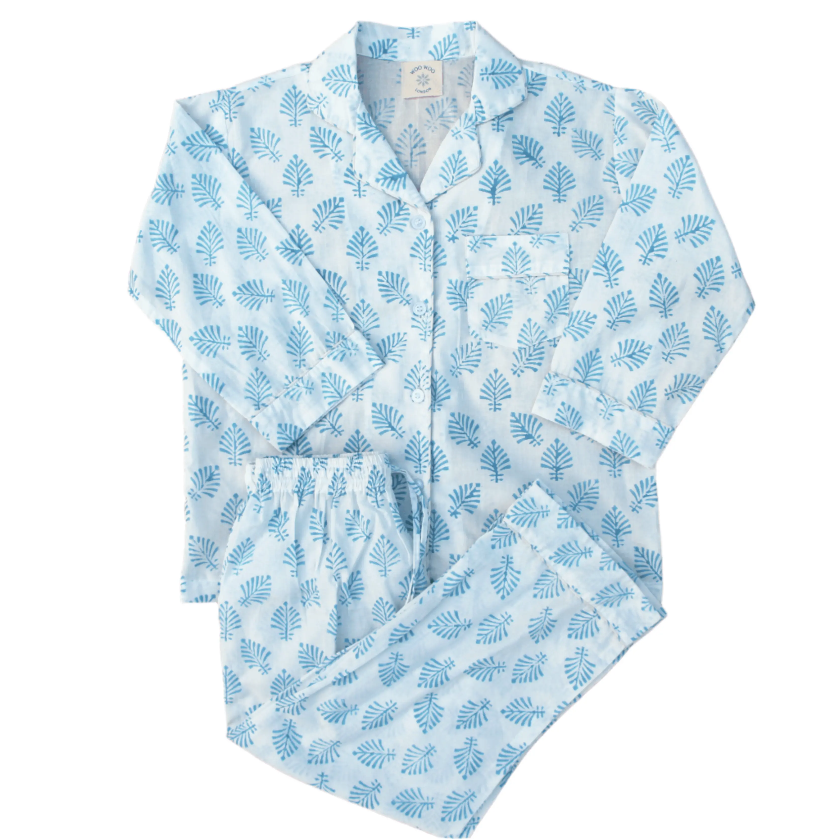 Sky Blue Leaf Children's Pyjama Trouser Set - Image 5